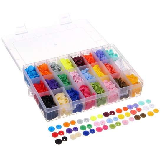 Snap Plier + 360 Set T5 Snap Plastic Buttons Fastener 24 Colors Poppers DIY Mix