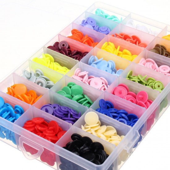 Snap Plier + 360 Set T5 Snap Plastic Buttons Fastener 24 Colors Poppers DIY Mix Snap Plier + 360 Set T5 Snap Plastic Buttons Fastener 24 Colors Poppers DIY Mix