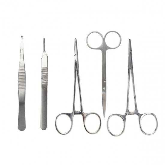 Stainless Steel Hemostatic Artery Locking Clamp Surgical Forceps Tweezers with Blade Tools Kit Stainless Steel Hemostatic Artery Locking Clamp Surgical Forceps Tweezers with Blade Tools Kit