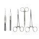 Stainless Steel Hemostatic Artery Locking Clamp Surgical Forceps Tweezers with Blade Tools Kit Stainless Steel Hemostatic Artery Locking Clamp Surgical Forceps Tweezers with Blade Tools Kit