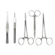 Stainless Steel Hemostatic Artery Locking Clamp Surgical Forceps Tweezers with Blade Tools Kit