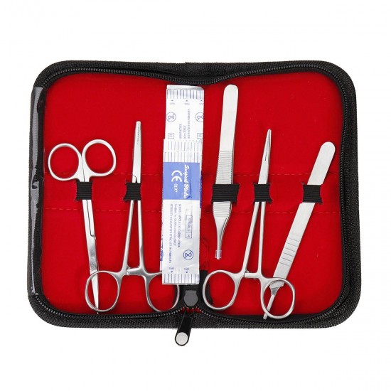 Stainless Steel Hemostatic Artery Locking Clamp Surgical Forceps Tweezers with Blade Tools Kit Stainless Steel Hemostatic Artery Locking Clamp Surgical Forceps Tweezers with Blade Tools Kit