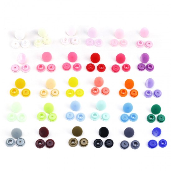 T5 30 Colours Fastener Snap Set Snap Button Colorful Plastic Resin Clothes Buttons