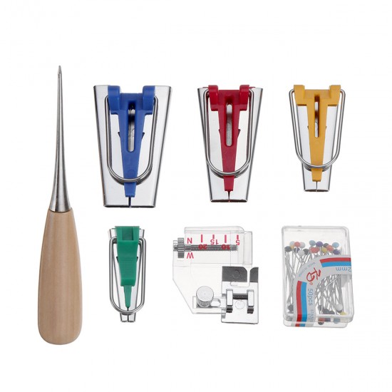 Tape Maker Bias Binder Foot Awl Ball Pin Set Binding Quilting Sewing Replacement Tape Maker Bias Binder Foot Awl Ball Pin Set Binding Quilting Sewing Replacement