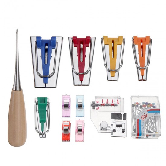 Tape Maker Bias Binder Foot Awl Ball Pin Set Binding Quilting Sewing Replacement Tape Maker Bias Binder Foot Awl Ball Pin Set Binding Quilting Sewing Replacement