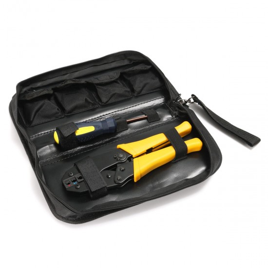 WXK-30JN Insulated Terminals Ferrules Crimping Plier Ratcheting Crimper Tool with 5 Interchangeable Tips