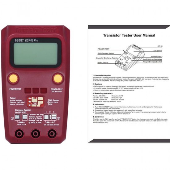 ESR02PRO Digital Transistor SMD Components Tester Diode Triode Capacitance Inductance ESR Meter
