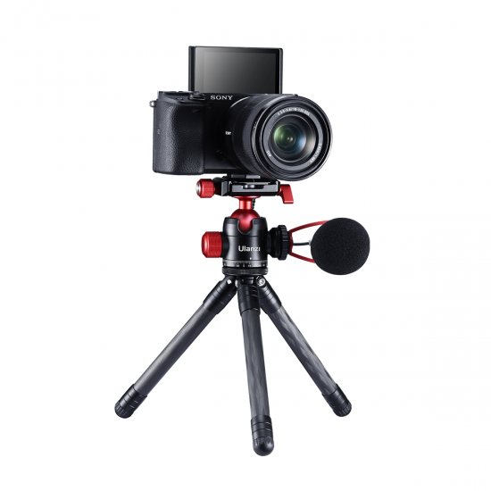 U-70 Creative Metal Dual Cold Shoe Tripod Ball Head with Quick Release Plate for DSLR Camera