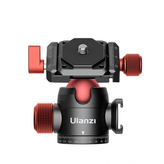 U-70 Creative Metal Dual Cold Shoe Tripod Ball Head with Quick Release Plate for DSLR Camera