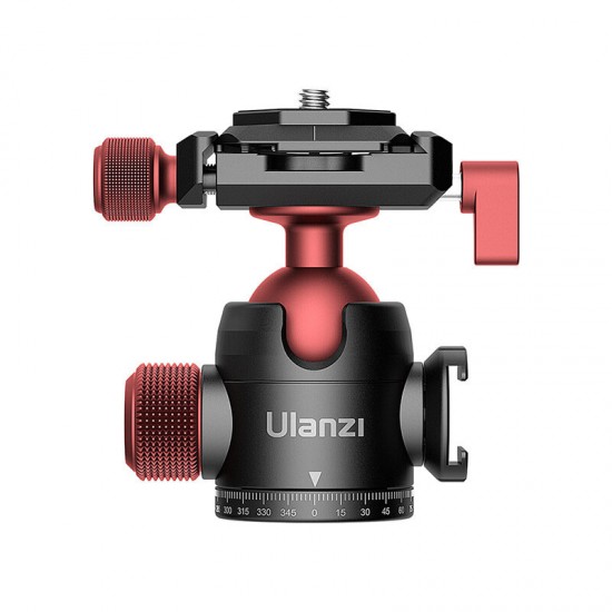 U-70 Creative Metal Dual Cold Shoe Tripod Ball Head with Quick Release Plate for DSLR Camera