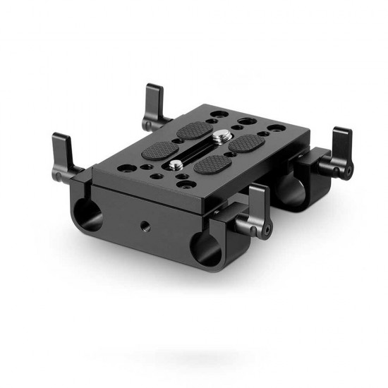 Camera Mounting Plate Tripod Mounting Plate with 15mm Rod Clamp Railblock for Rod Support / Dslr Rig Cage-1775