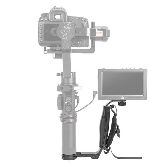 Transmount Mini Dual Grip L Bracket for Mounting LED Light Microphone Monitor for Crane Series Gimbal