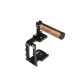 BMPCC Half Frame Cage Stabilizer with Wood Handle for Blackmagic Pocket Cinema Camera 4K