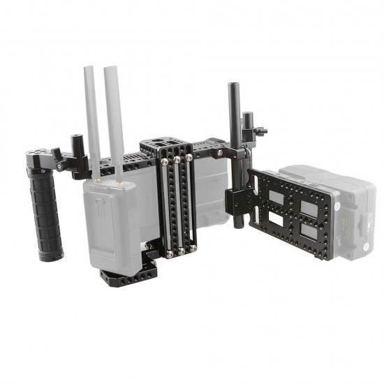 C1757 Aluminum Alloy Adjustable Cage Stabilizer Cheese Plate for Camera Monitor/Battery
