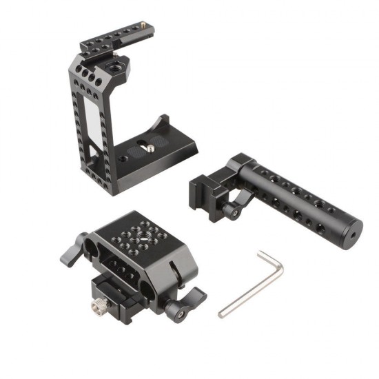 C1861 C-Frame Cage Stabilizer with Cheese Plate Handle for Sony A7 Series A9 DSLR Camera