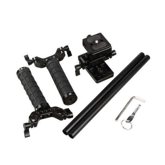 C1916 Universal Quick Release Stabilizer Rig with Dual Handle for DSLR Camera