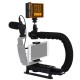 PKT3013 C-shape Stabilizer Microphone Video Light Vlog Set for DSLR Sport Action Camera Smartphone