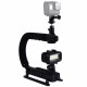 PU3006 C-shaped Hand Grip Camera Stabilizer Steadycam Holder Phone Clamp for DSLR