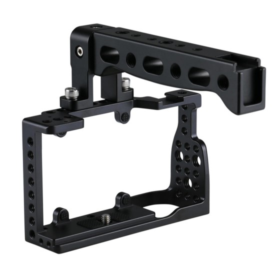PU3020B Aluminum Alloy Video Camera Cage Protector Handle Stabilizer for Sony A6300 A6000
