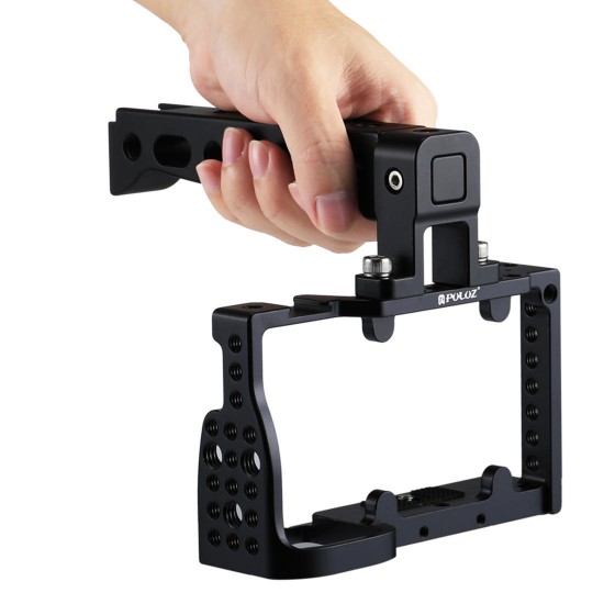 PU3020B Aluminum Alloy Video Camera Cage Protector Handle Stabilizer for Sony A6300 A6000