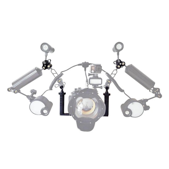 PU3040 Dual Handle Aluminium Alloy Tray Stabilizer with Dual Ball Clamp for DSLR Action Camera Diving Photography PU3040 Dual Handle Aluminium Alloy Tray Stabilizer with Dual Ball Clamp for DSLR Action Camera Diving Photography