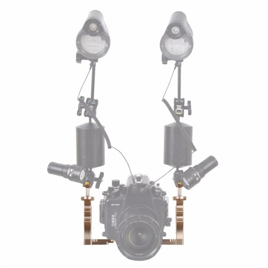 PU3523 Adjustable Dual Handles Aluminium Alloy Tray Stabilizer for DSLR Camera Action Camera Diving Photography PU3523 Adjustable Dual Handles Aluminium Alloy Tray Stabilizer for DSLR Camera Action Camera Diving Photography