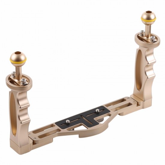 PU3523 Adjustable Dual Handles Aluminium Alloy Tray Stabilizer for DSLR Camera Action Camera Diving Photography PU3523 Adjustable Dual Handles Aluminium Alloy Tray Stabilizer for DSLR Camera Action Camera Diving Photography