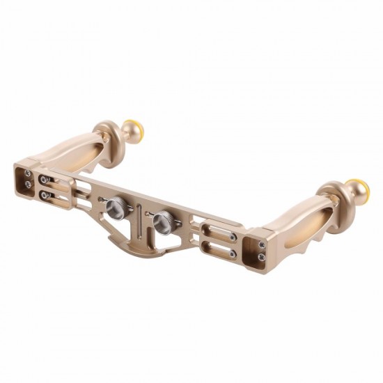 PU3523 Adjustable Dual Handles Aluminium Alloy Tray Stabilizer for DSLR Camera Action Camera Diving Photography