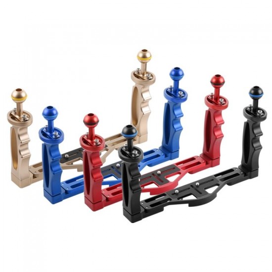 PU3523 Adjustable Dual Handles Aluminium Alloy Tray Stabilizer for DSLR Camera Action Camera Diving Photography