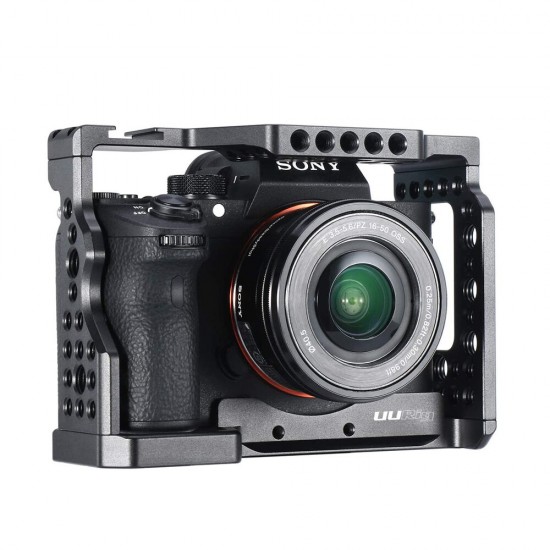 C-A73 Metal Camera Cage with Camera Microphone Light Mount Quick Release Plate Arri Hole Extension C-A73 Metal Camera Cage with Camera Microphone Light Mount Quick Release Plate Arri Hole Extension