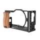 C-G7XMarkIII Cage Rig Frame Case Stabilizer for With Wooden Handle Hand Grip Cold Shoe Mount for Canon G7X Mark III Camera