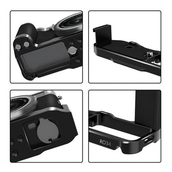 R034 Metal L Bracket Leather Hand Grip with Arca Swiss-Type Quick Release Plate for Fujifilm X-100V / X-100F for Video Vlogging R034 Metal L Bracket Leather Hand Grip with Arca Swiss-Type Quick Release Plate for Fujifilm X-100V / X-100F for Video Vlogging