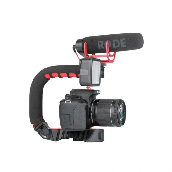 Pro Triple Shoe Mount Video Camera Stabilizer Handle Video Grip