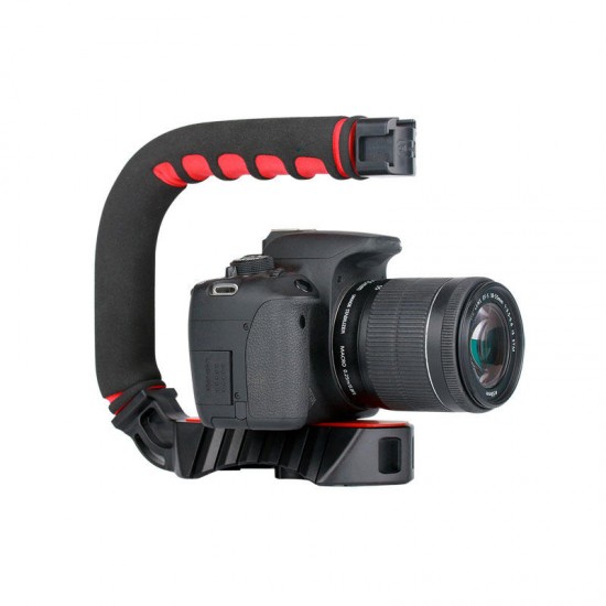 Pro Triple Shoe Mount Video Camera Stabilizer Handle Video Grip