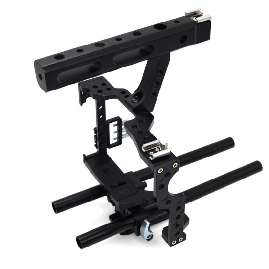 VD-07 Portable Aluminum Camera Cage Rig Stabilizer Top Handle Grip for DSLR Camera DV Mount