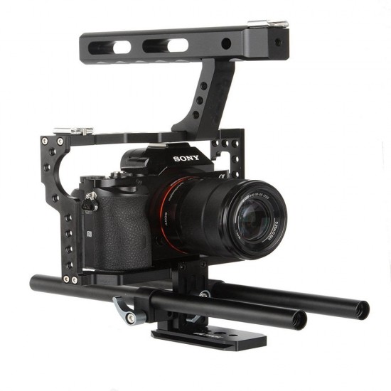 VD-07 Portable Aluminum Camera Cage Rig Stabilizer Top Handle Grip for DSLR Camera DV Mount