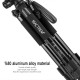 PT55 Aluminum Alloy Camera Tripod with 3 Way 360 Degree Pan Head for DSLR SLR DV with Case