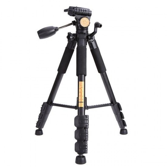 Portable QZSD Q111 4 Sections 5KG Tripod With Q08 Rocker Arm Ball Head For SLR Camera