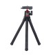 MT-11 Octopus Flexible 1.2KG Payload Black Tripod with 2 in 1 Phone Clip for DSLR Camera Smartphone