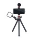 MT-11 Octopus Flexible 1.2KG Payload Black Tripod with 2 in 1 Phone Clip for DSLR Camera Smartphone