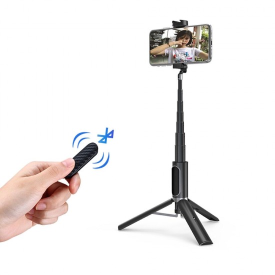 SK-02 Portable 10M bluetooth Remote Control Selfie Stick with Vlog Video Tripod with Extend Microphone Interface