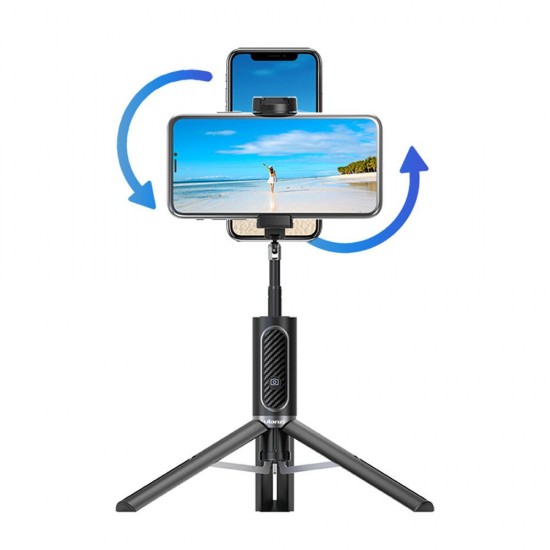 SK-02 Portable 10M bluetooth Remote Control Selfie Stick with Vlog Video Tripod with Extend Microphone Interface