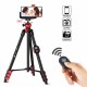 T60 Mobile Phone Holder With Bluetooth Remote Control Camera Tripod For IPhone/Galaxy/Huawei/ For Gopro For SLR T60 Mobile Phone Holder With Bluetooth Remote Control Camera Tripod For IPhone/Galaxy/Huawei/ For Gopro For SLR