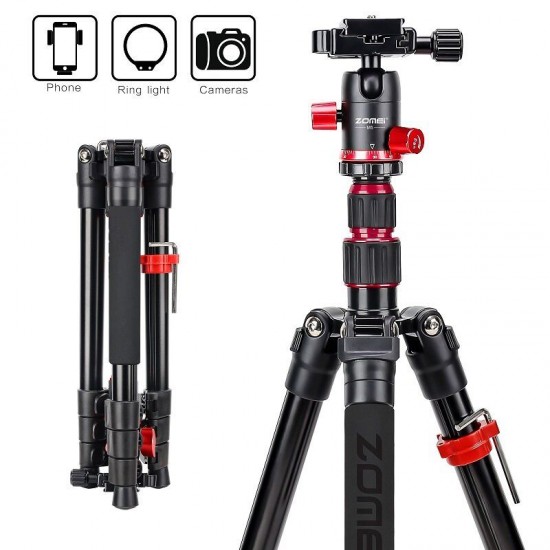 M5 Travel Camera Tripod Lightweight Aluminum Tripod Compact Portable Stand with 360 Degree Ball Head and Carry Bag Case M5 Travel Camera Tripod Lightweight Aluminum Tripod Compact Portable Stand with 360 Degree Ball Head and Carry Bag Case