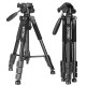 Z666 Professional Portable Travel Aluminium Camera Tripod Stand with Pan Head for Canon Dslr Camera