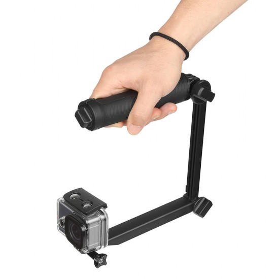 XTGP217 Foldable Multi-functional 3-Way Grip Arm Monopod Selfie Stick for GoPro for Smartphone
