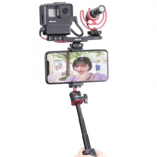 MT-08 Mini Tablet DSLR SLR Phone Tripod Adjustable Extend Vlog Tripod Travel Ballhead Tripod