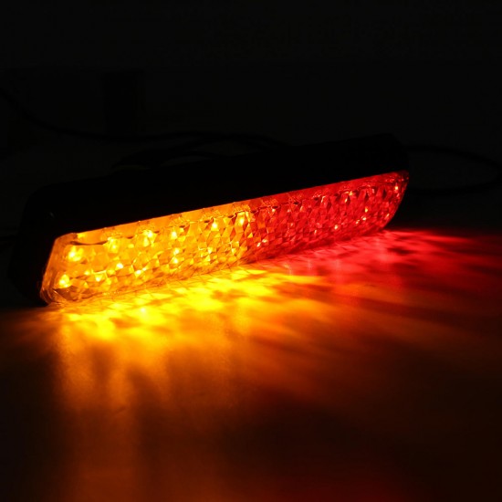 10-30V 24LED Rear Tail Lights Clear Slimline Lamp Waterproof Red+Yellow For Truck Trailer Lorry