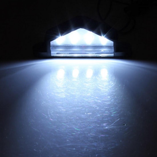 10-30V 4 LED Rear License Plate Light Lamp Truck Trailer Waterproof