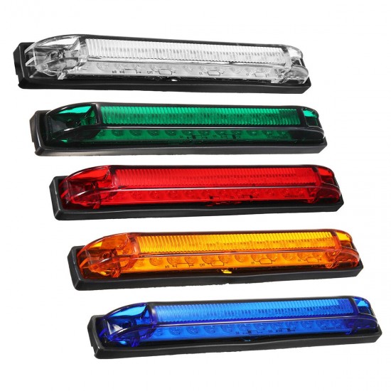 12LED Side Marker Light Tail Signal Lamp White/Green/Yellow/Red/ Blue 12V-24V for Trailer Truck Ute Boat Caravan